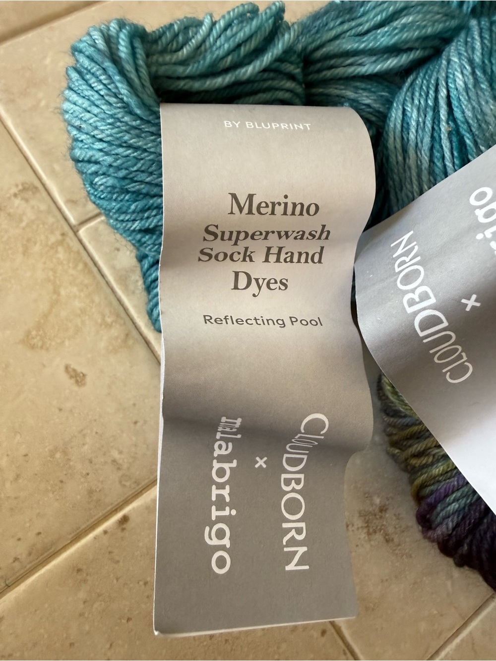 Cloudborn Malabrigo Merino Superwash Sock Yarn - Teal & Multicolor 2 Hanks - Picture 3 of 11